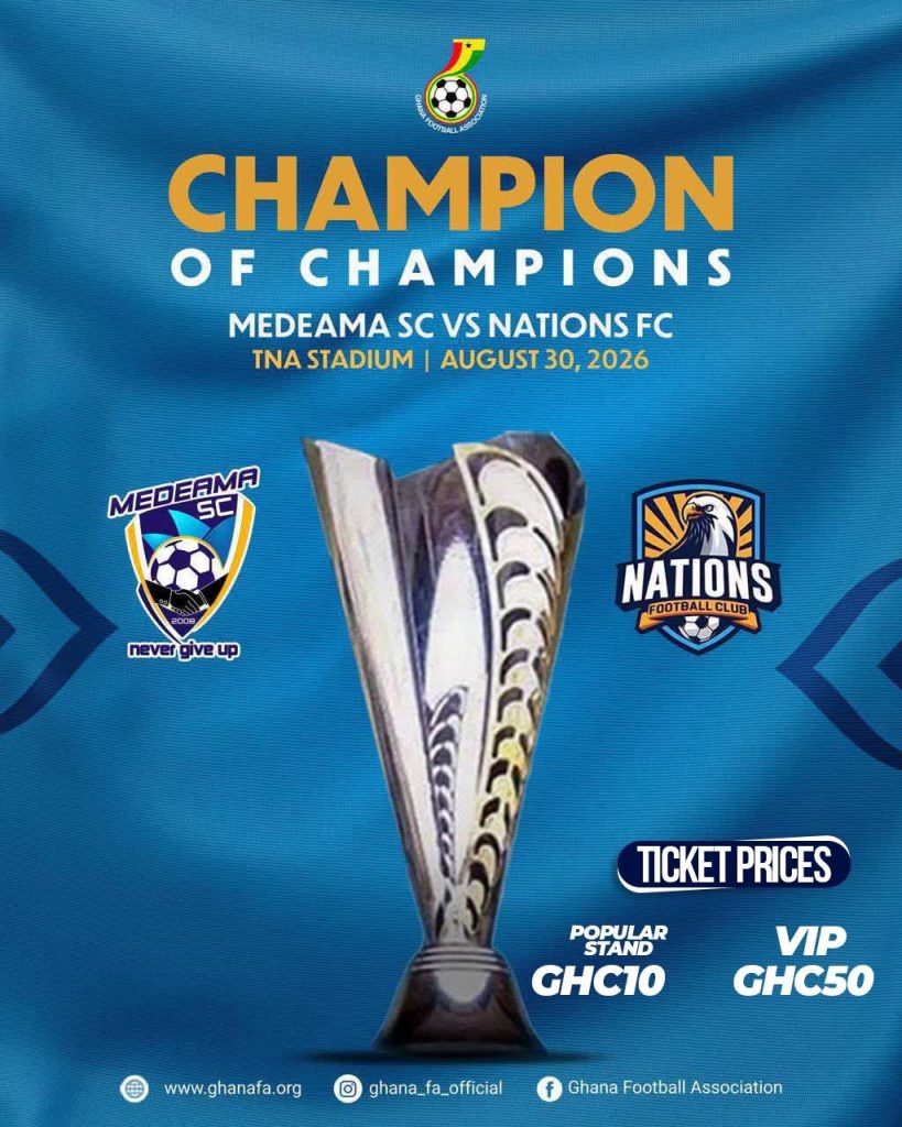Medeama vs Nations FC: Champion of Champions Tickets Set at GH¢10 and GH¢50