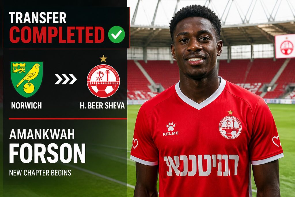 Amankwah Forson Joins Hapoel Be’er Sheva on Season-Long Loan from Norwich City