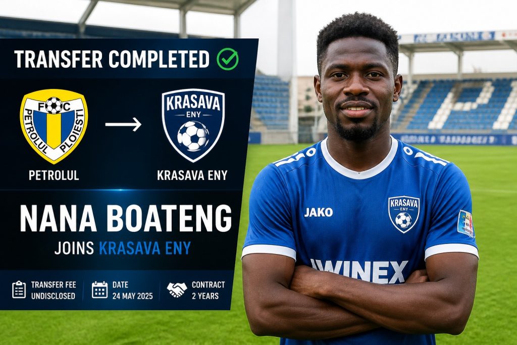 Nana Boateng Joins Krasava ENY on Free Transfer