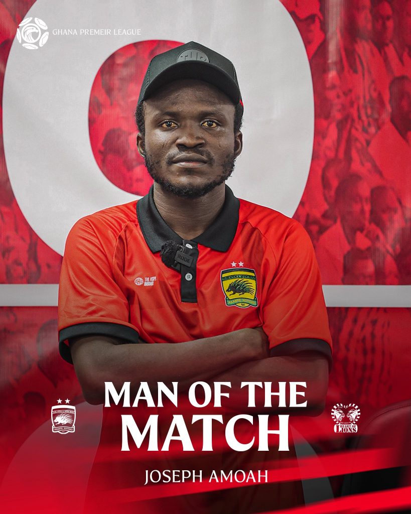 Joseph Amoah Named Man of the Match in Kotoko’s Win Over Heart of Lions